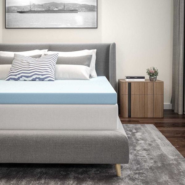 Flash Furniture Capri Comfortable Sleep 3 inch Cooling Gel Mattress Topper with CertiPUR-US Certified Memory Foam - King MR-M35-3-K-GG - main